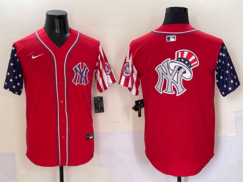 Men New York Yankees Blank Red a generation of national flags Jointly Name 2025 Nike MLB Jersey style 22->new york yankees->MLB Jersey